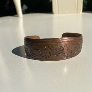 HAROLD ALFRED Native Indigenous Copper Cuff Bracelet
